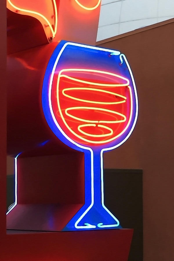 Neon Glass of Wine Photograph by Art Block Collections