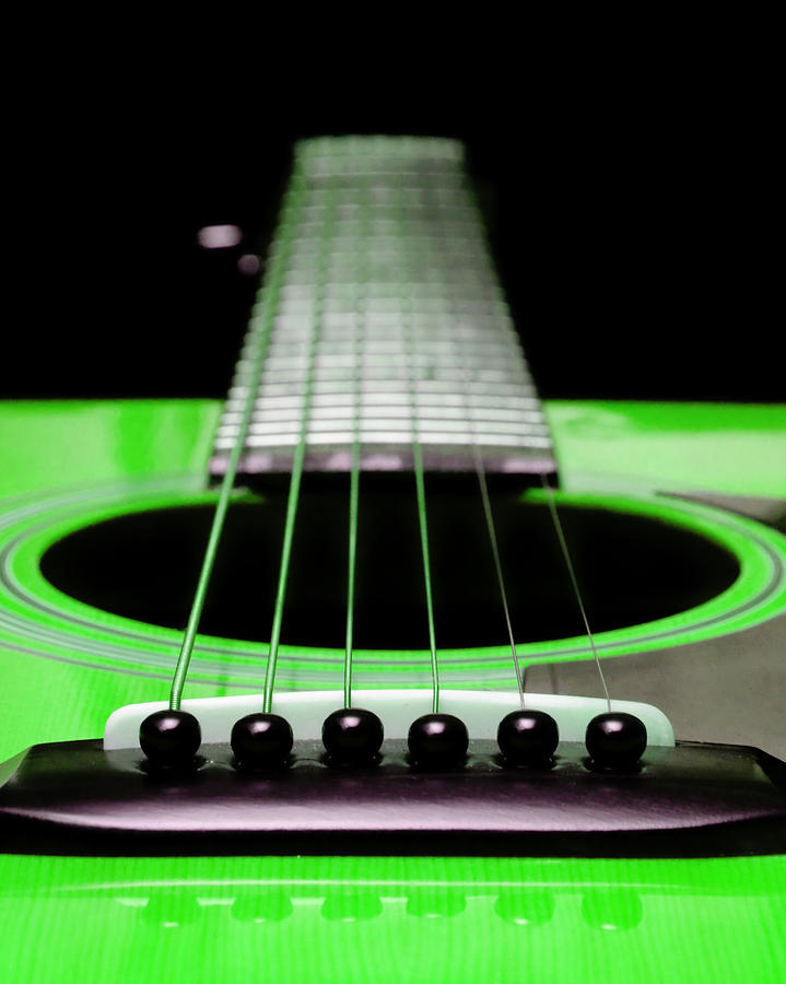 Neon Green Guitar 18 Photograph by Andee Design