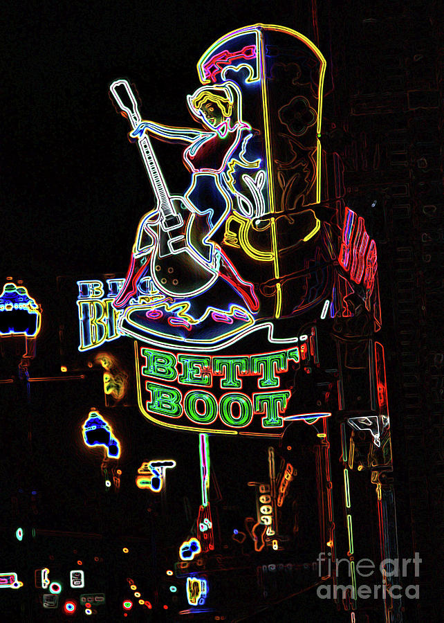 Neon Lights of Nashville Photograph by Carol Groenen