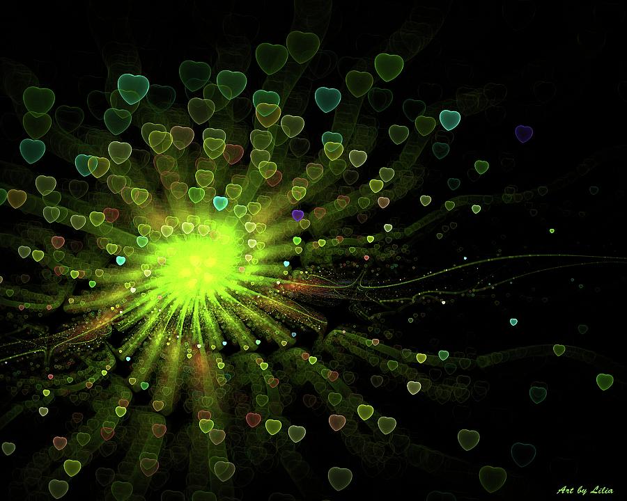 Neon Love Digital Art by Lilia S