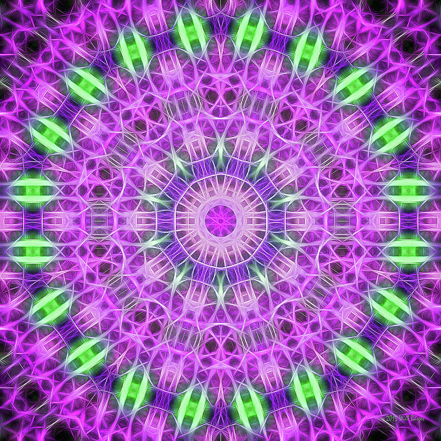 Neon Mandala, Nbr 18 Painting by Will Barger