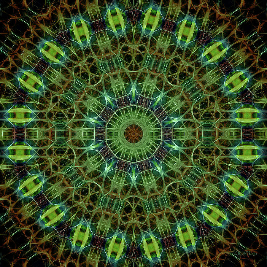 Neon Mandala, Nbr 19F Painting by Will Barger