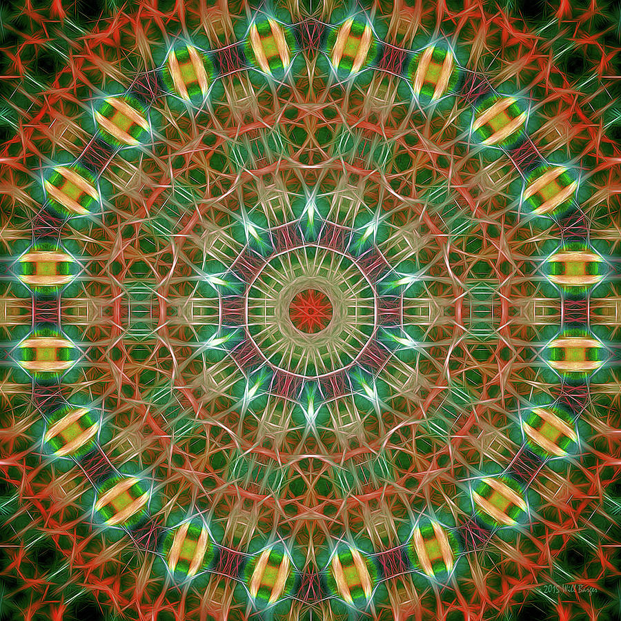 Neon Mandala, Nbr 19M Digital Art by Will Barger