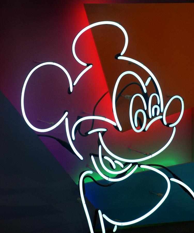 Neon Mickey Photograph by Rob Hans
