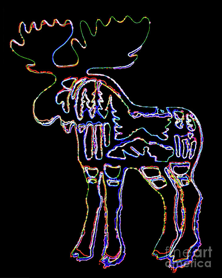 Neon Moose Photograph by Larry Campbell