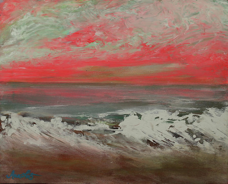 Neon ocean Painting by Ann Lutz