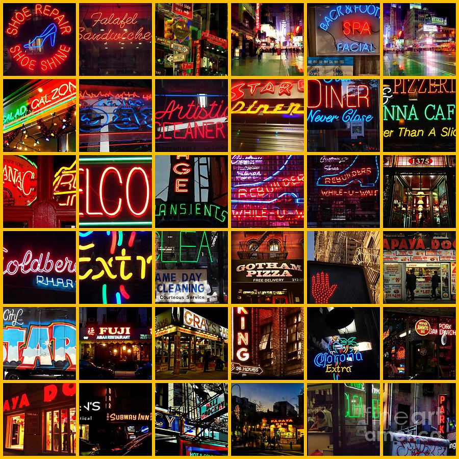 Neon of New York - Picture Panel Photograph by Miriam Danar