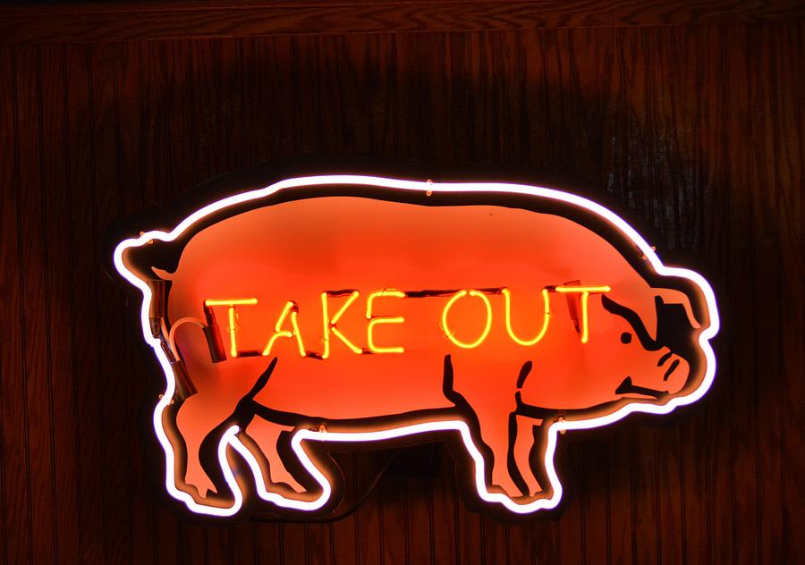 Neon Pig Sign Photograph by Nancy Jenkins - Fine Art America