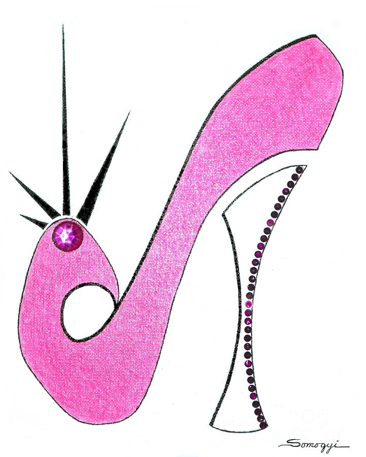 Neon Pink Stiletto Painting by Jayne Somogy