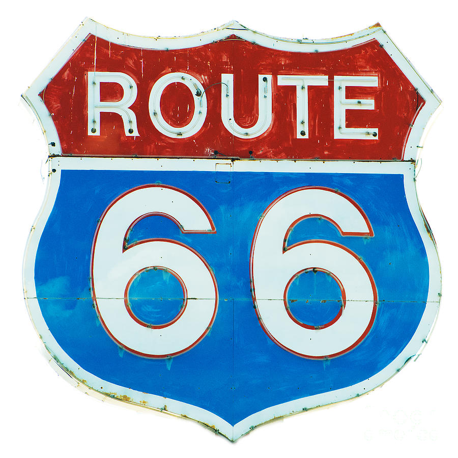 Neon Route 66 Sign Photograph by Mary Jane Armstrong