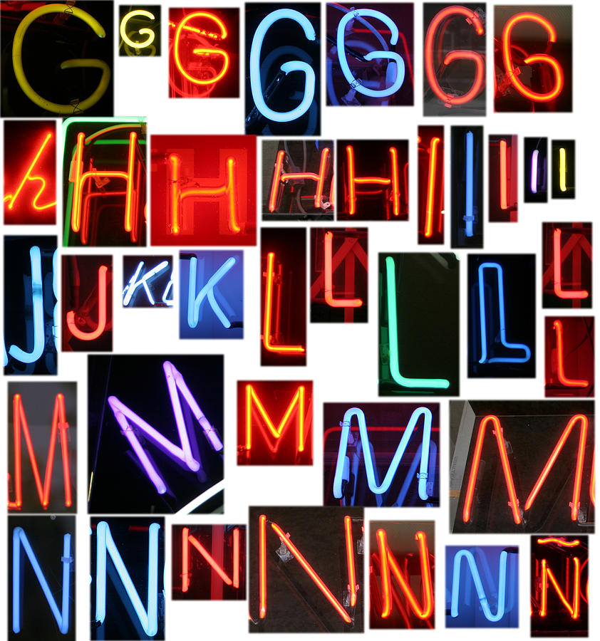 neon series G through N Photograph by Mike Ledray