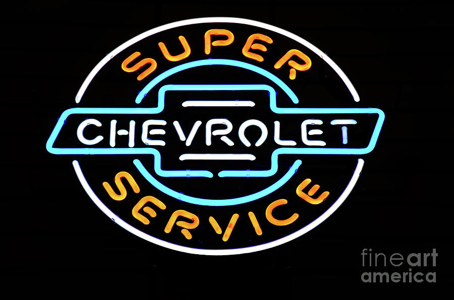 Neon Sign Chevrolet Photograph by Bob Christopher