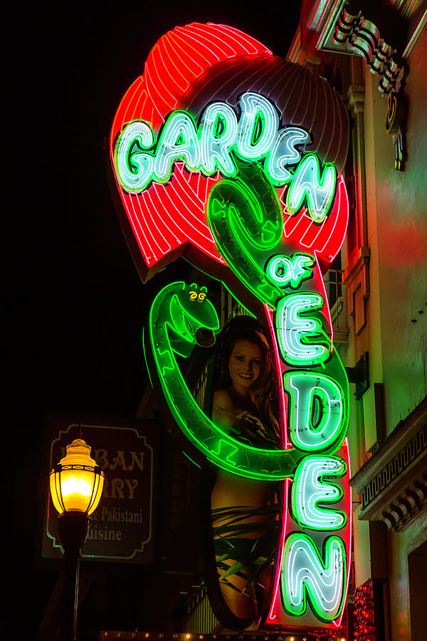 Neon Sign Garden Of Eden Photograph By Garry Gay