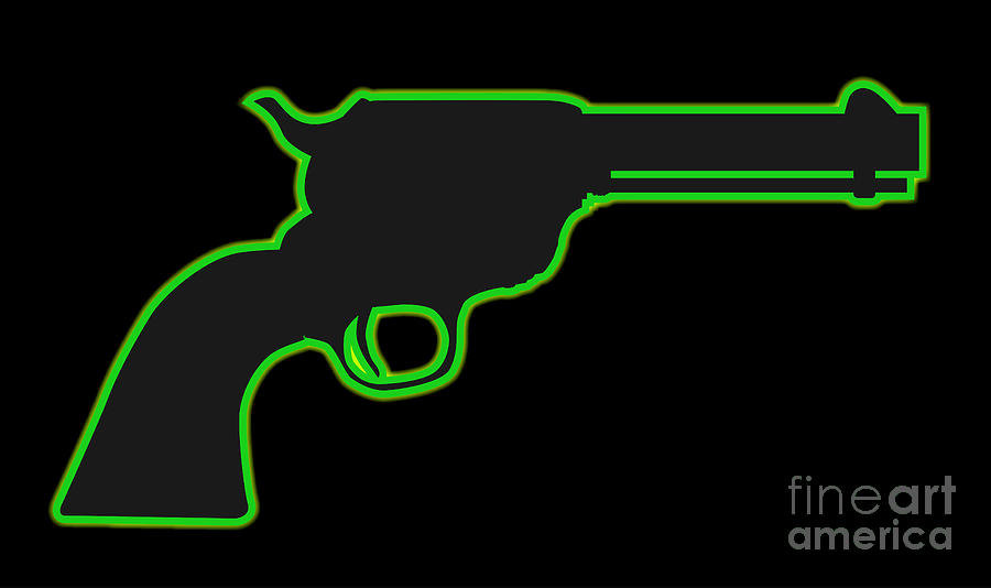 Neon Six Gun Digital Art by Bigalbaloo Stock - Fine Art America