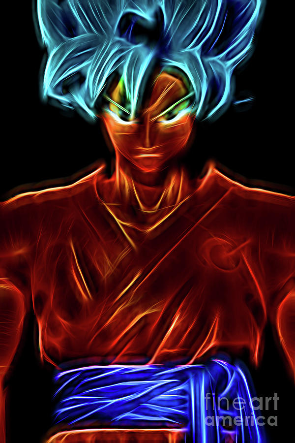Neon Ss God Goku Digital Art
