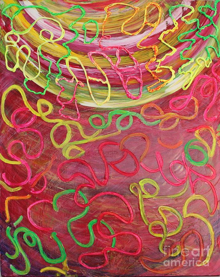 Neon strings Painting by Sarahleah Hankes