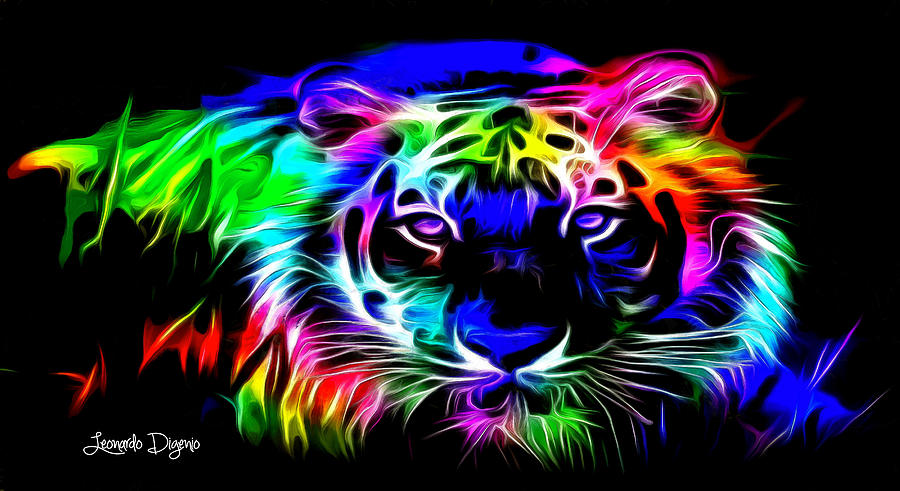 Neon Tiger - DA Digital Art by Leonardo Digenio - Fine Art America