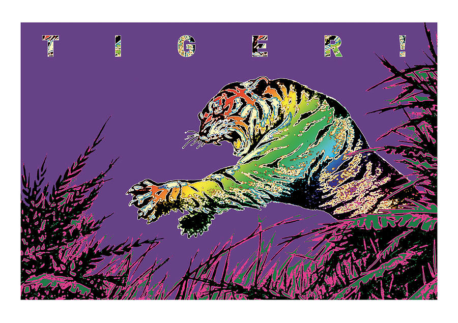 Neon Tiger print Digital Art by Tiger Richardson - Fine Art America