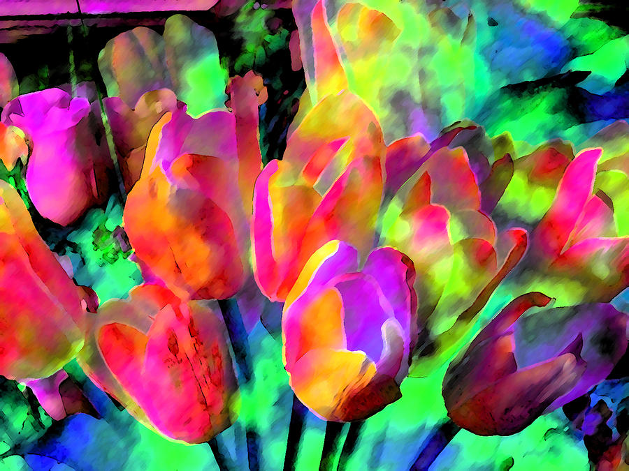 Neon Tulips Photograph by Linnea Tober