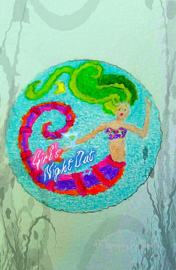 Neon Undersea Invitation Girls Night Out Painting by Pamela Smale Williams