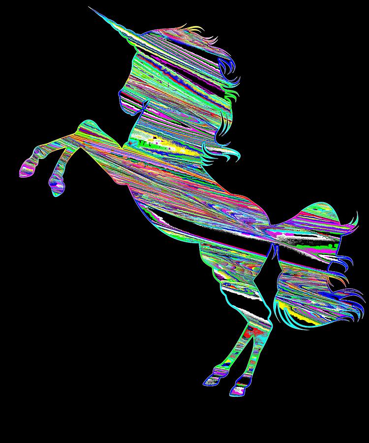 Neon Unicorn Cool Digital Art By Kaylin Watchorn