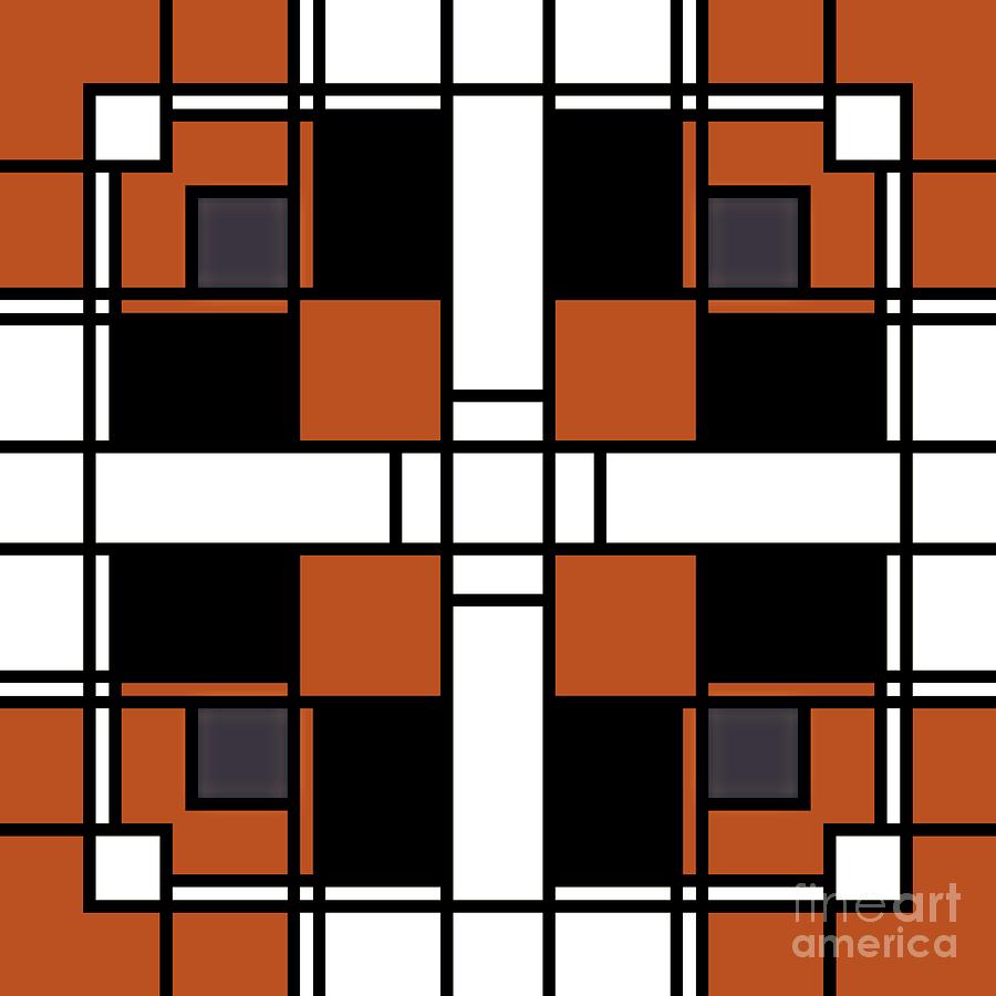 Neoplasticism symmetrical pattern in tijuna gamboge Digital Art by Heidi De Leeuw