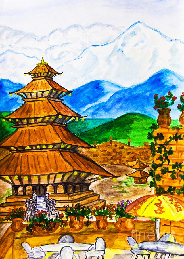 Nepal, hand painted picture Painting by Irina Afonskaya