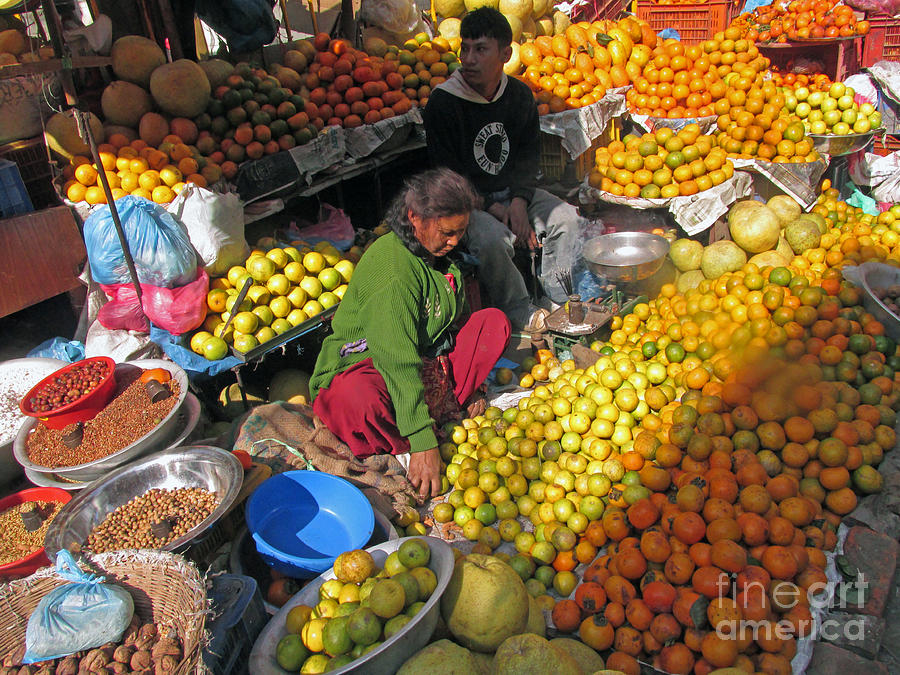 Nepal - Katmandu Market 1 Photograph by Jim Beckwith