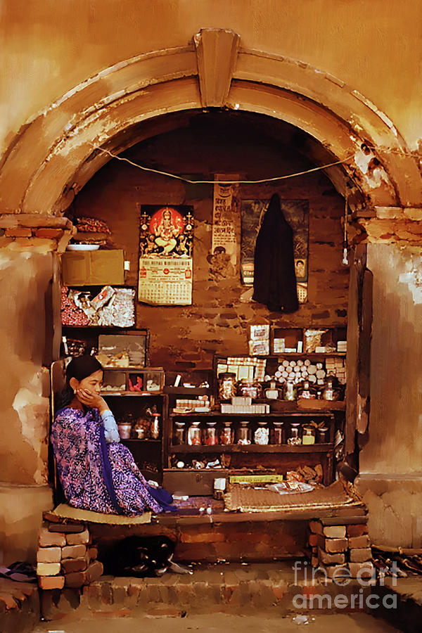 Nepal Shopkeeper Painting by Gull G