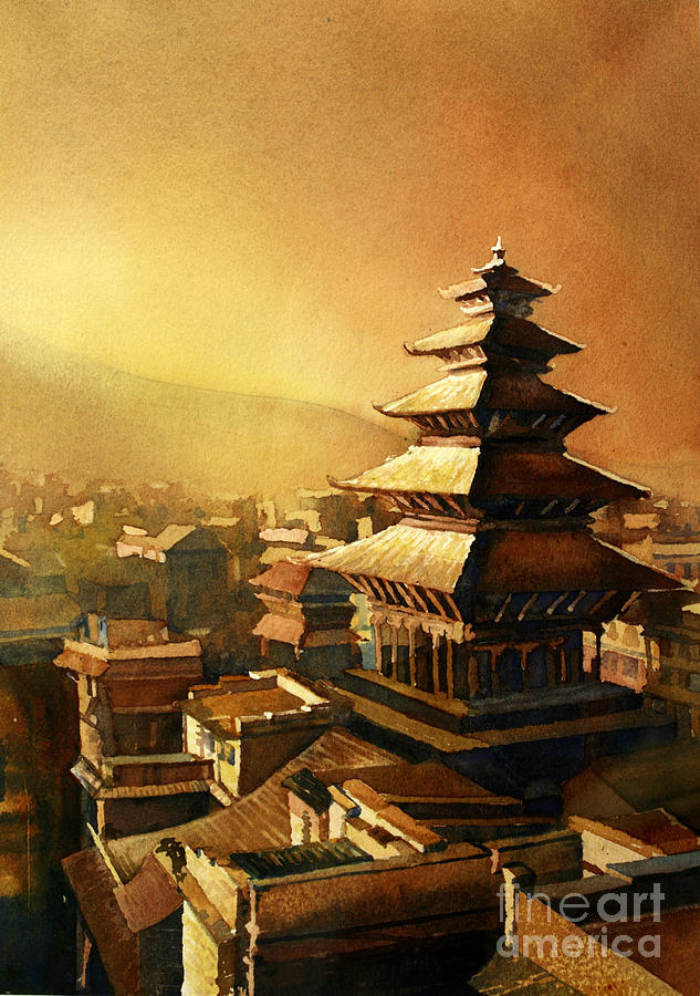 Nepal Temple Painting by Ryan Fox