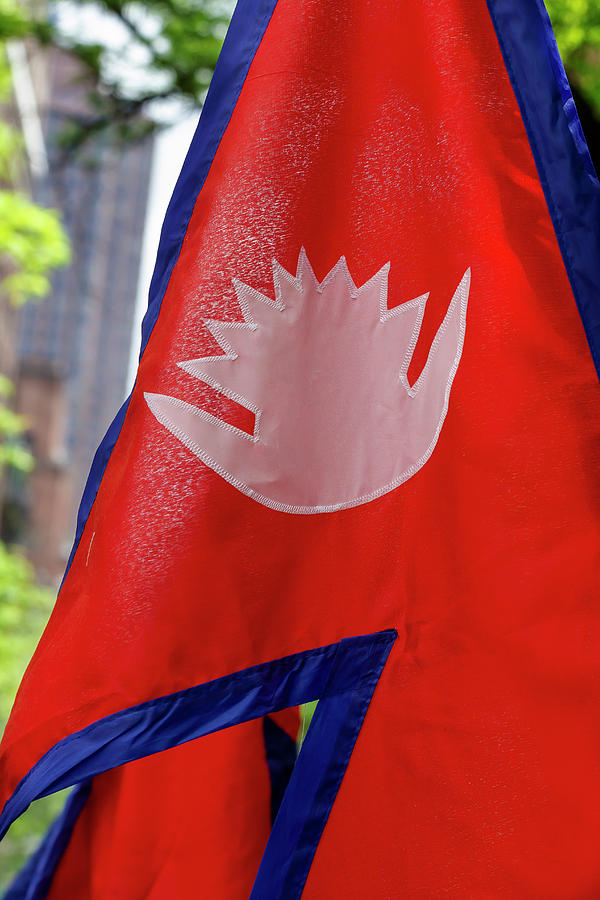 Nepalese Day NYC 2018 Nepalese Flag Photograph by Robert Ullmann