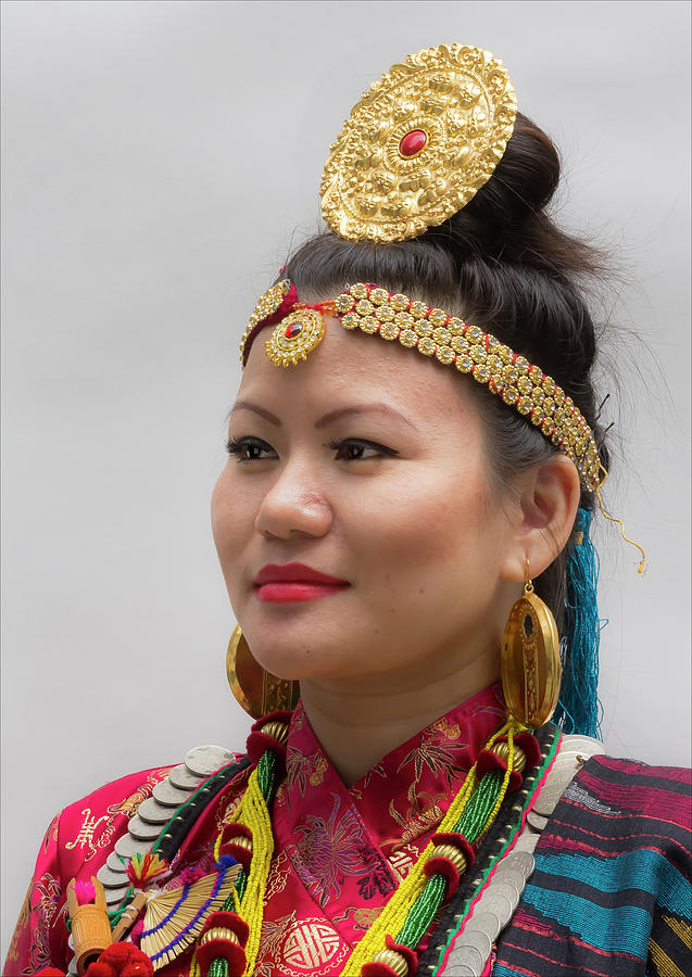 Nepalese Parade NYC 5_22_16 Nepalese Woman Traditional Dress Photograph by Robert Ullmann
