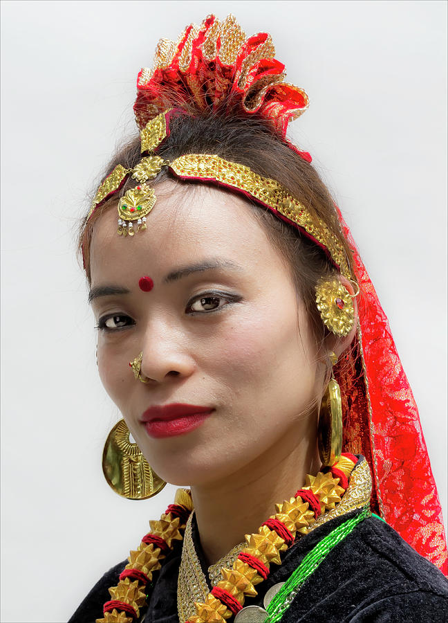 Nepalese Parade NYC 5_22_16 Woman in Traditional Dress Photograph by Robert Ullmann