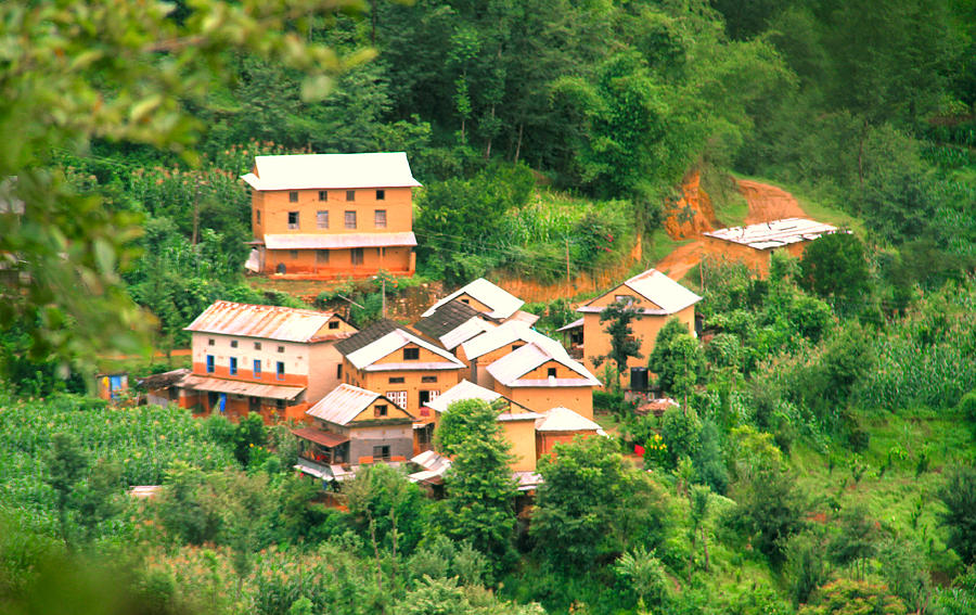 Landscape Photograph - Nepali Houses by Suraj Maharjan