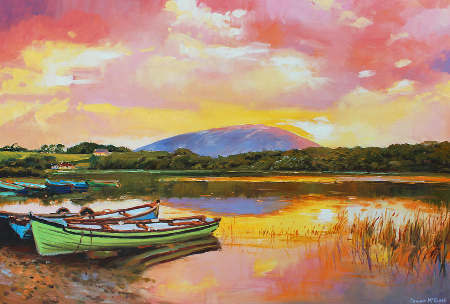 Nephin From Lough Conn Painting by Conor McGuire