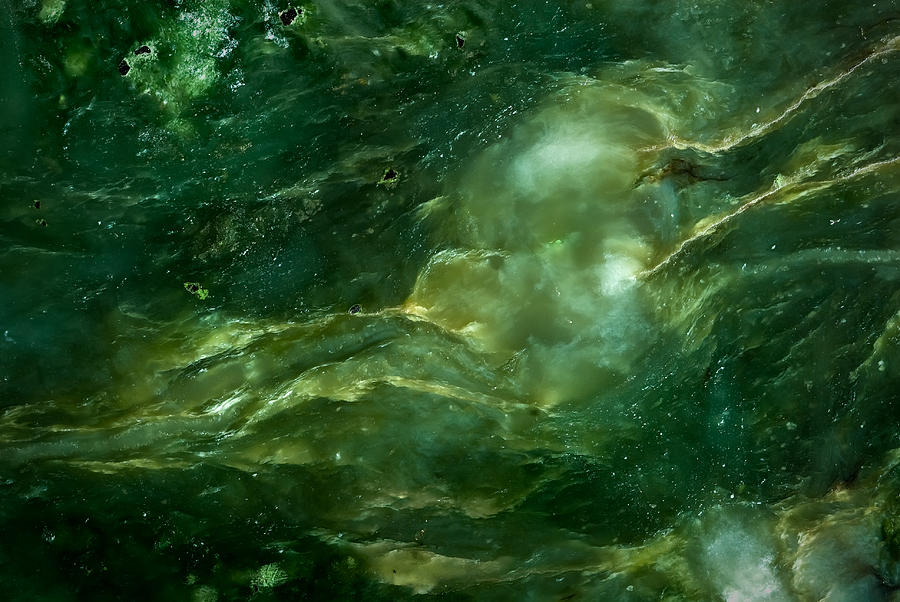 Abstract Photograph - Nephrite Jade - Alien Sea by Onyonet Photo studios