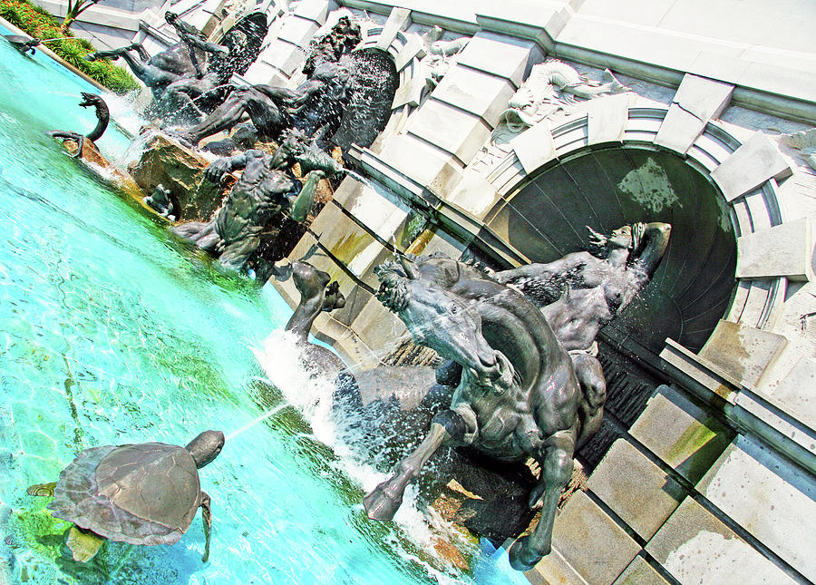 The Neptune Fountain At The Library Of Congress At An Angle Photograph by Cora Wandel