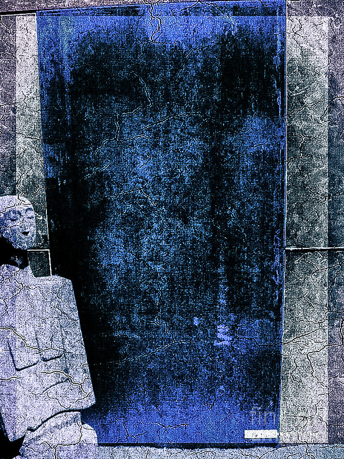 Nero Rustic Sculpture Blue Wall Digital Art