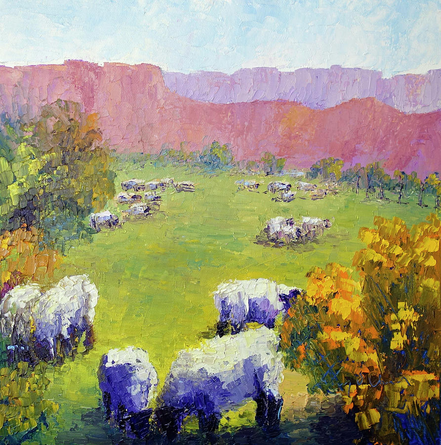 Nervous Sheep Painting by Terry Chacon