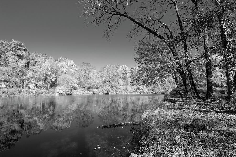 Neshaminy Creek in Black and White Photograph by Denise Harty - Fine ...