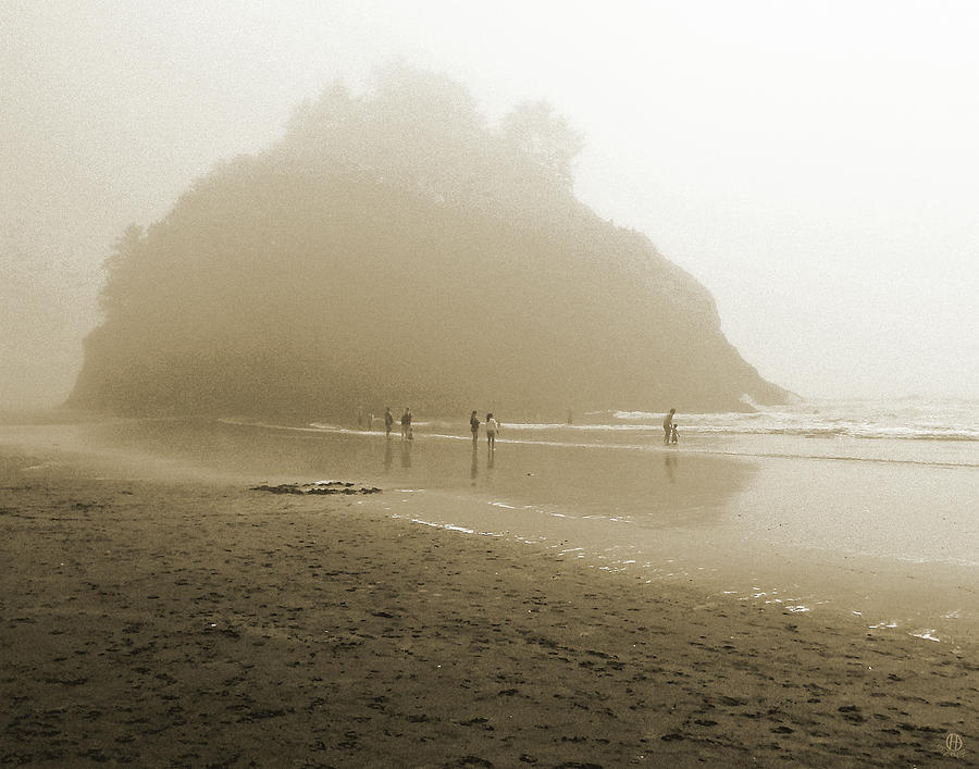 Neskowin Beach Fog Photograph by Gary Olsen-Hasek