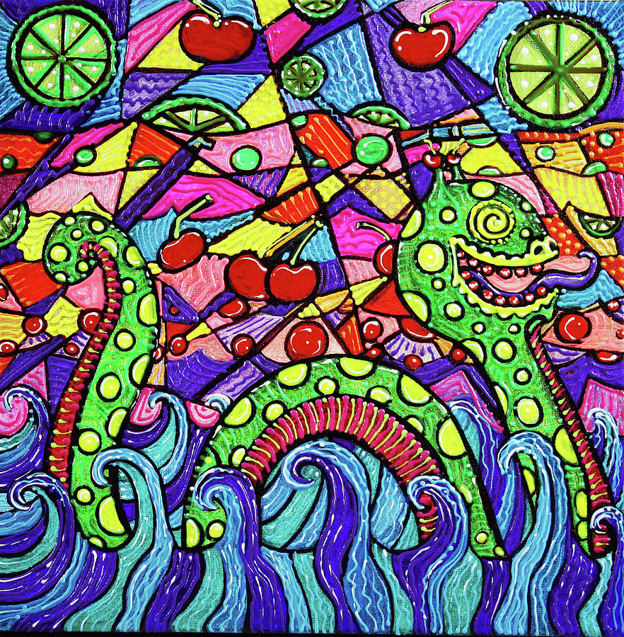 Nessie Loves Cherry Limeade Painting by Laura Barbosa