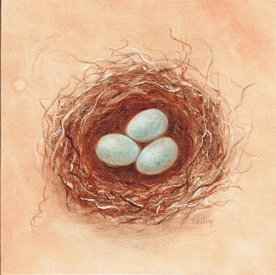 Nest in Umber Painting by Pam Talley