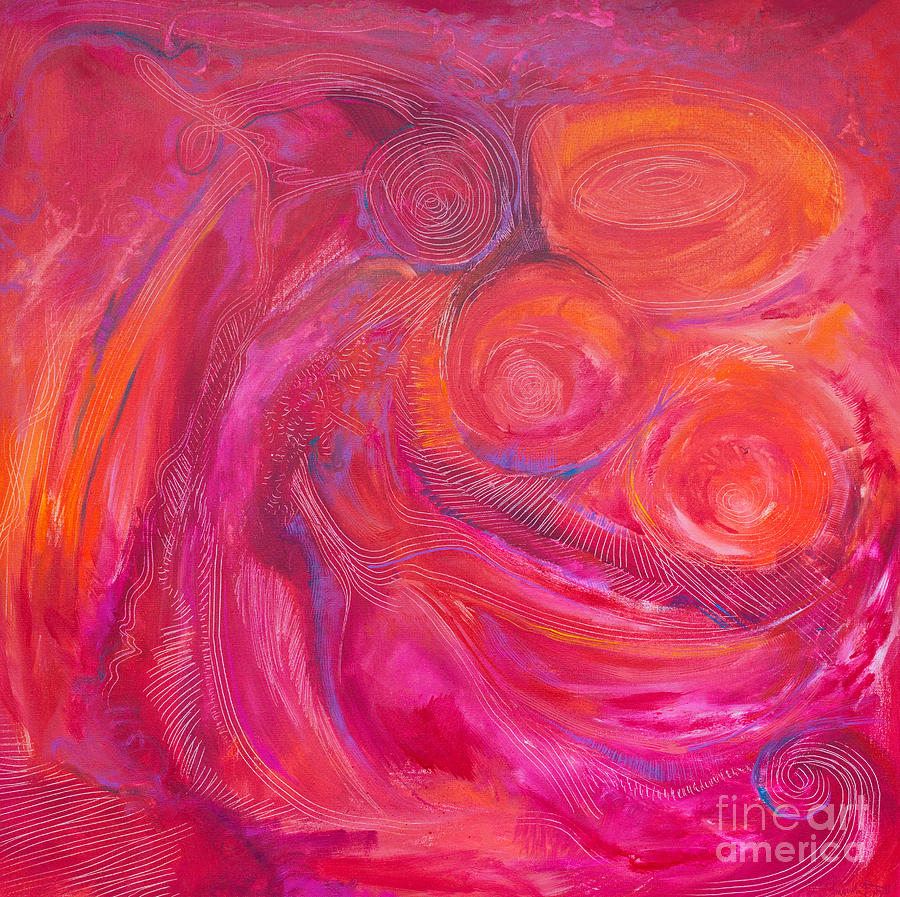 Nest on Fire Painting by Priscilla Batzell Expressionist Art Studio Gallery