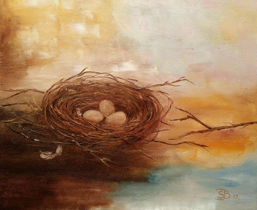 Egg Painting - Nest by Snezana Bozic