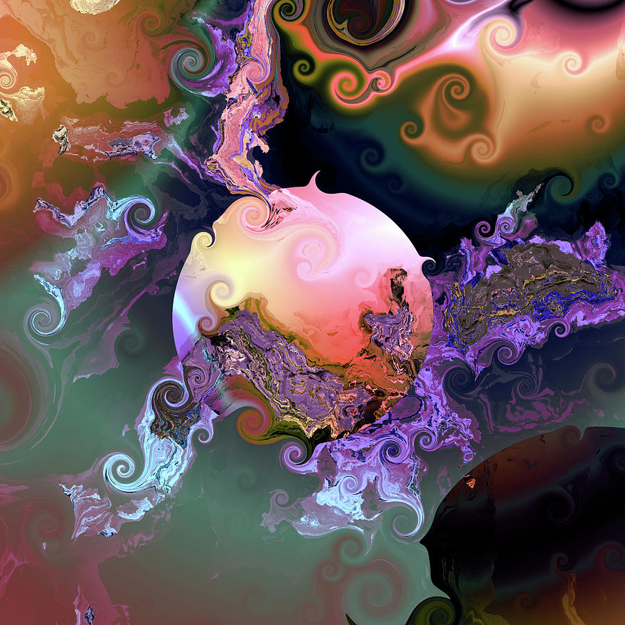 Abstract Digital Art - Nesting World by Claude McCoy