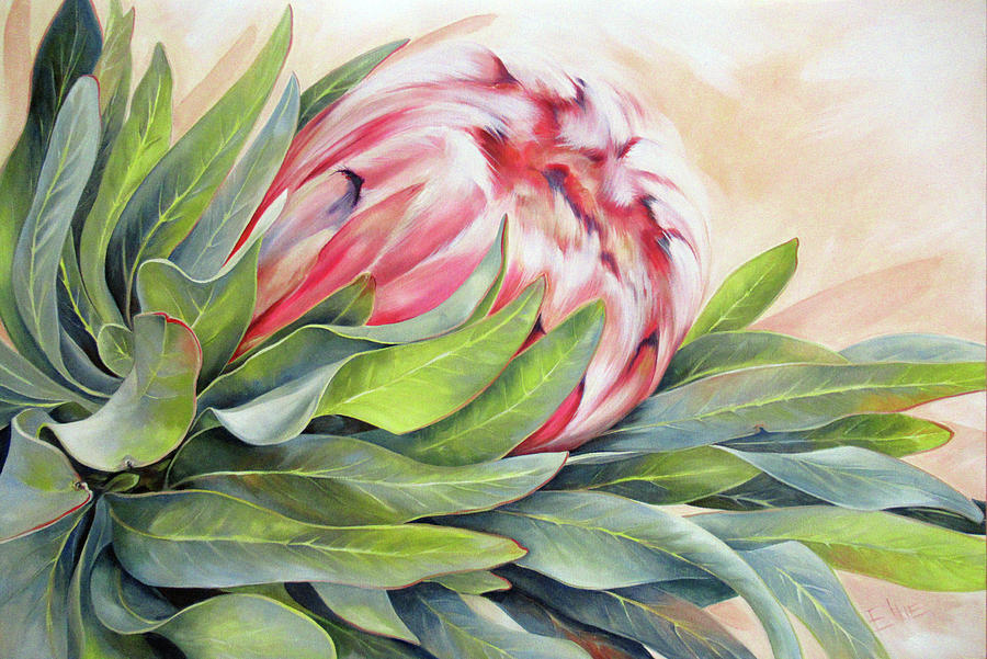 Flower Painting - Nestled by Ellie Eburne
