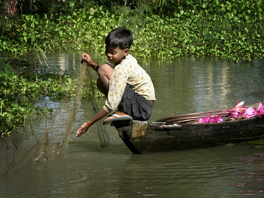 Net Fishing in Cambodia Photograph by Dusty Wynne