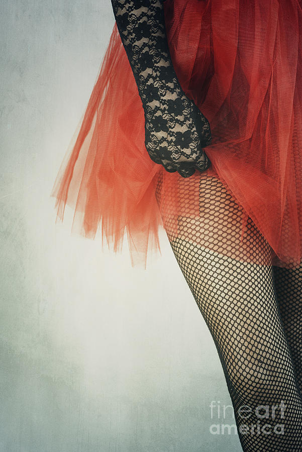 Net stockings and red skirt Photograph by Jelena Jovanovic