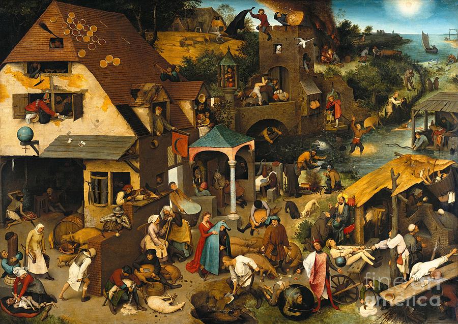 Netherlandish Proverbs Painting by Celestial Images